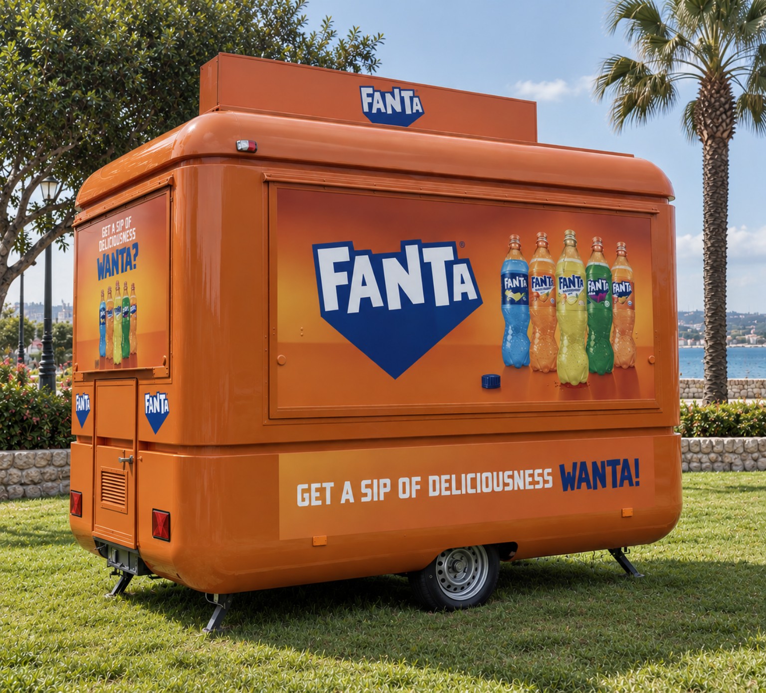 Fanta promotional vehicle graphics completed by PXL