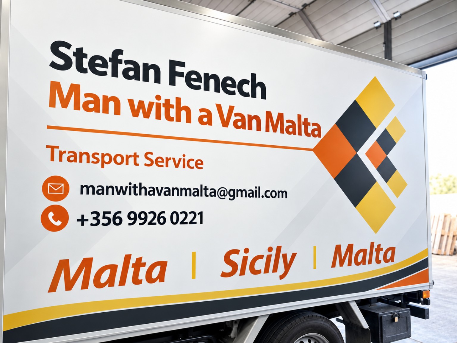 Man with a Van Malta vehicle graphics completed by PXL