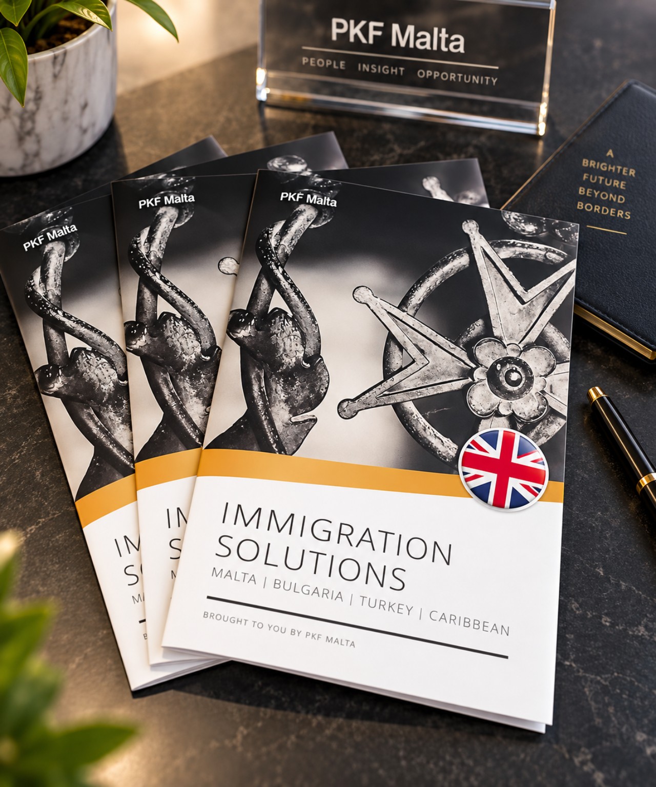 PKF Malta professionally printed brochures completed by PXL