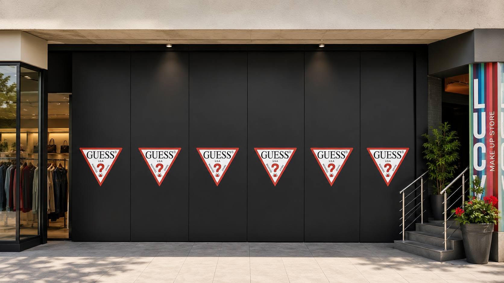 Guess storefront panel graphics completed by PXL